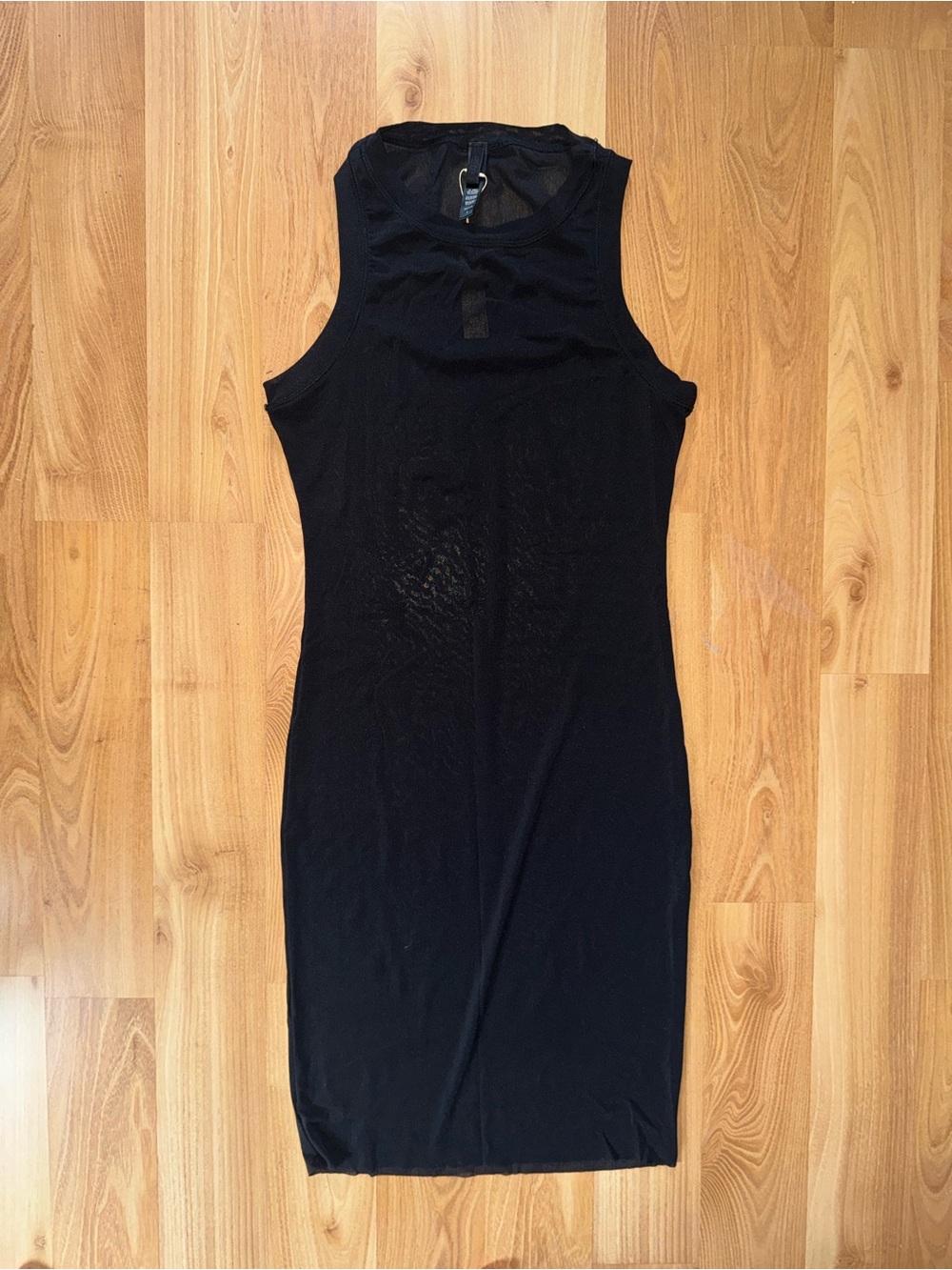 SKIMS Coverup Mesh Tank Dress in Onyx size Large